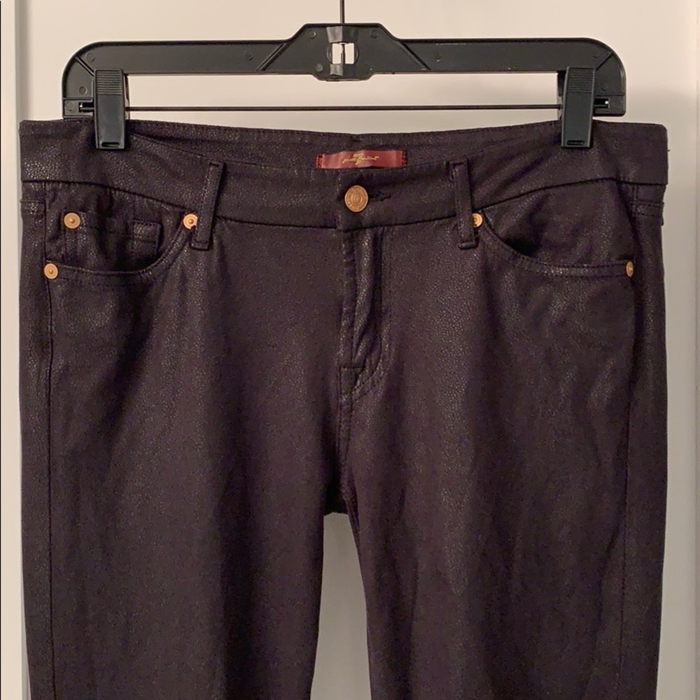 7 for all mankind micro suede jeans coated black